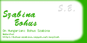 szabina bohus business card